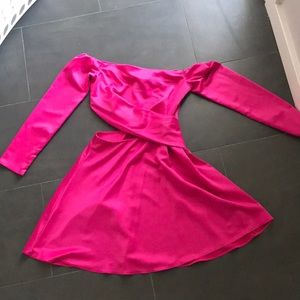 Hot pink silk dress